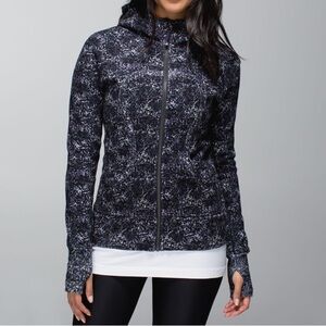 Lululemon Scuba Hoodie Zip Up Sz 4 Rocky Road Sand Dune Gray Black Gym Yoga